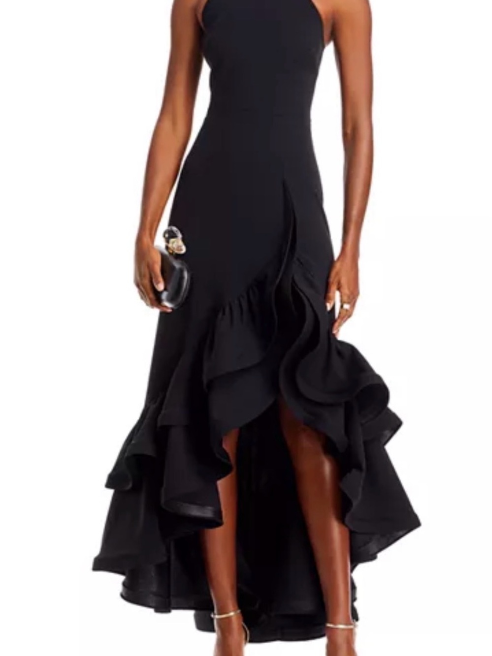 AQUA Racerback Ruffle Hem Gown - Picture 3 of 4